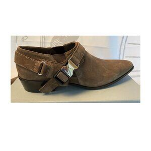 PRADA Milano 1T304L Womens Brown Suede Flat Ankle Boots‎ Shoes, 35;5